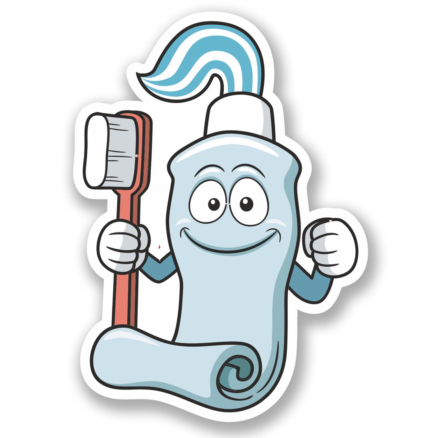 Destinationvinyl Multi 2 X Toothpaste & Toothbrush Vinyl Sticker Decal Ipad Laptop Kids Dentist #4591 (7.2Cm Wide X 10Cm Tall)
