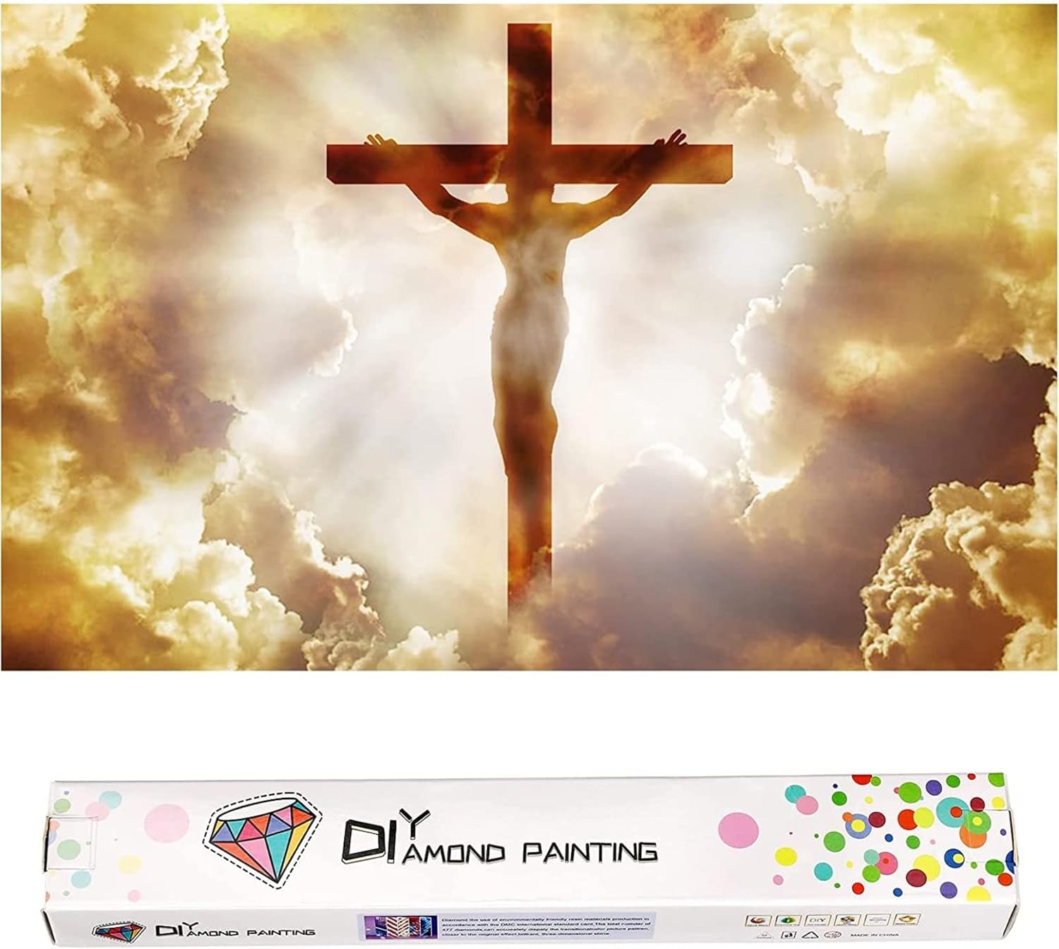 FRAMUN Religious Diamond Painting Kits for Adults Kids, 5D Jesus Christ Cross