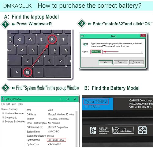 Miniatura 8 de T54FJ 8858X M5Y0X E6420 E6430 Batería para portátil Dell Latitude E5420 E5430 E5520 E5530 E6530 E6520 Inspiron 14R 4420 5420 15R 5520 755 48 ES/50