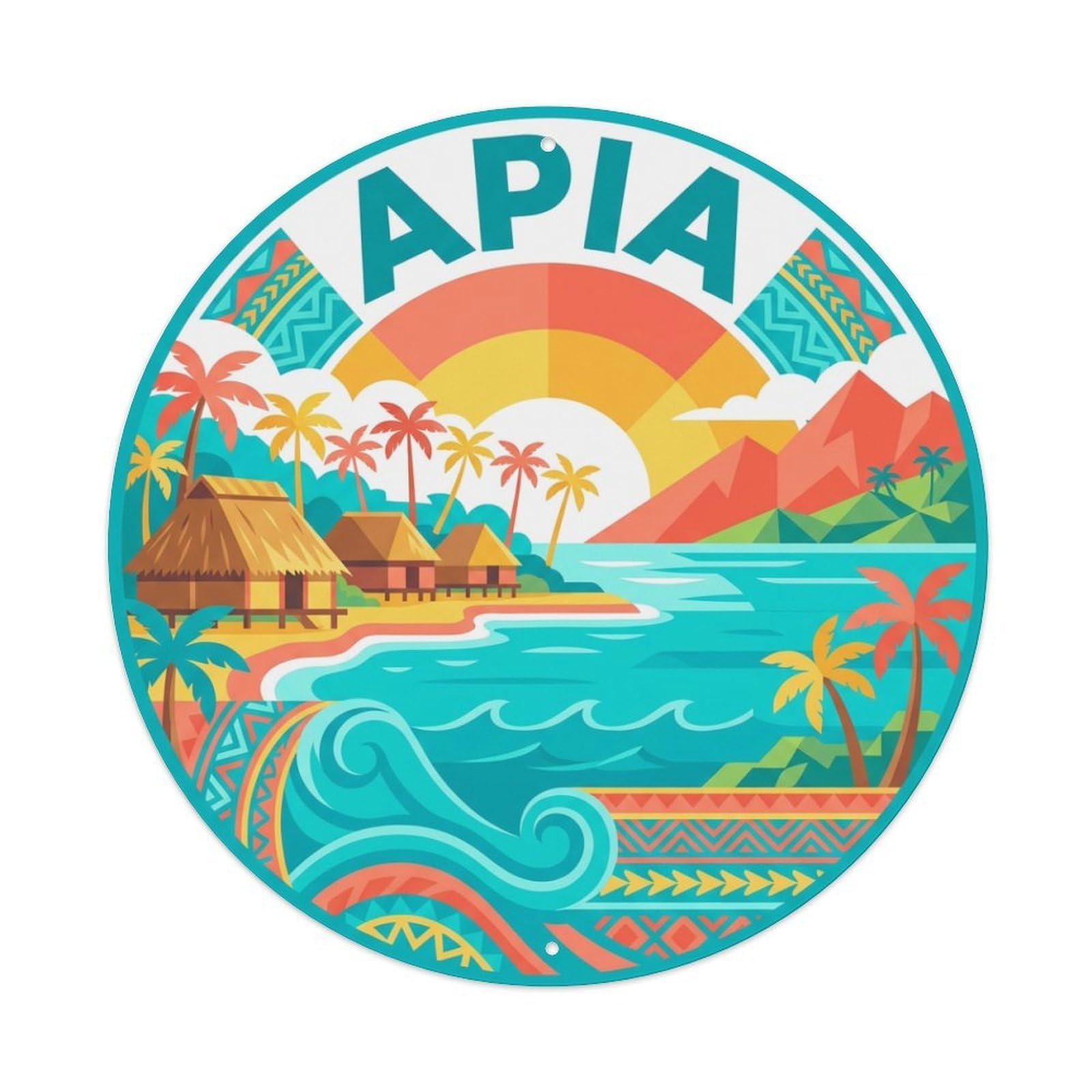 Retro Travel Samoa Apia Metal Tin Sign