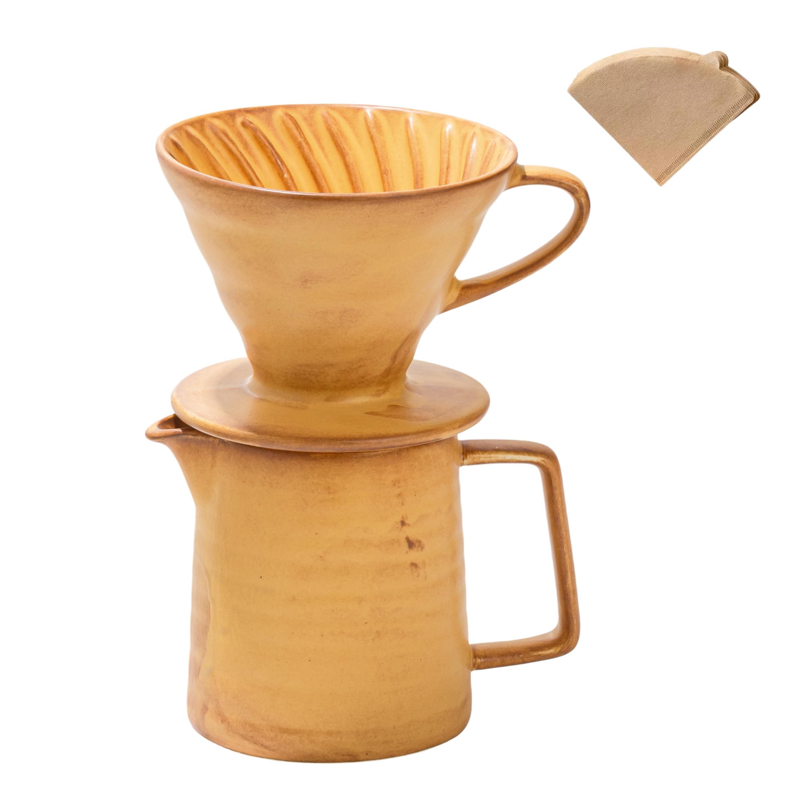 HYAXGM Ceramic Pour Over Coffee Maker Yellow