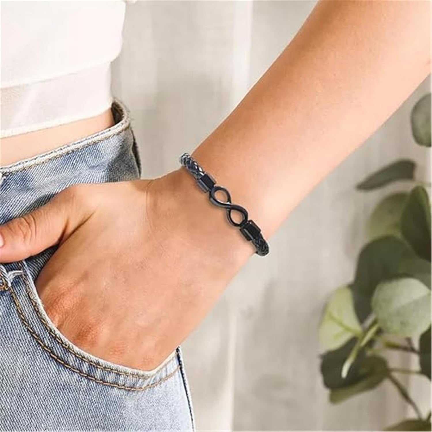 Matching Couple Love Promise Bracelet, to My Man/Woman Bracelet, Personalized Dual Name Infinity Leather Bracelet, Custom Name Stainless Steel Braided Cuff Bracelet for Men/Women - Image 8