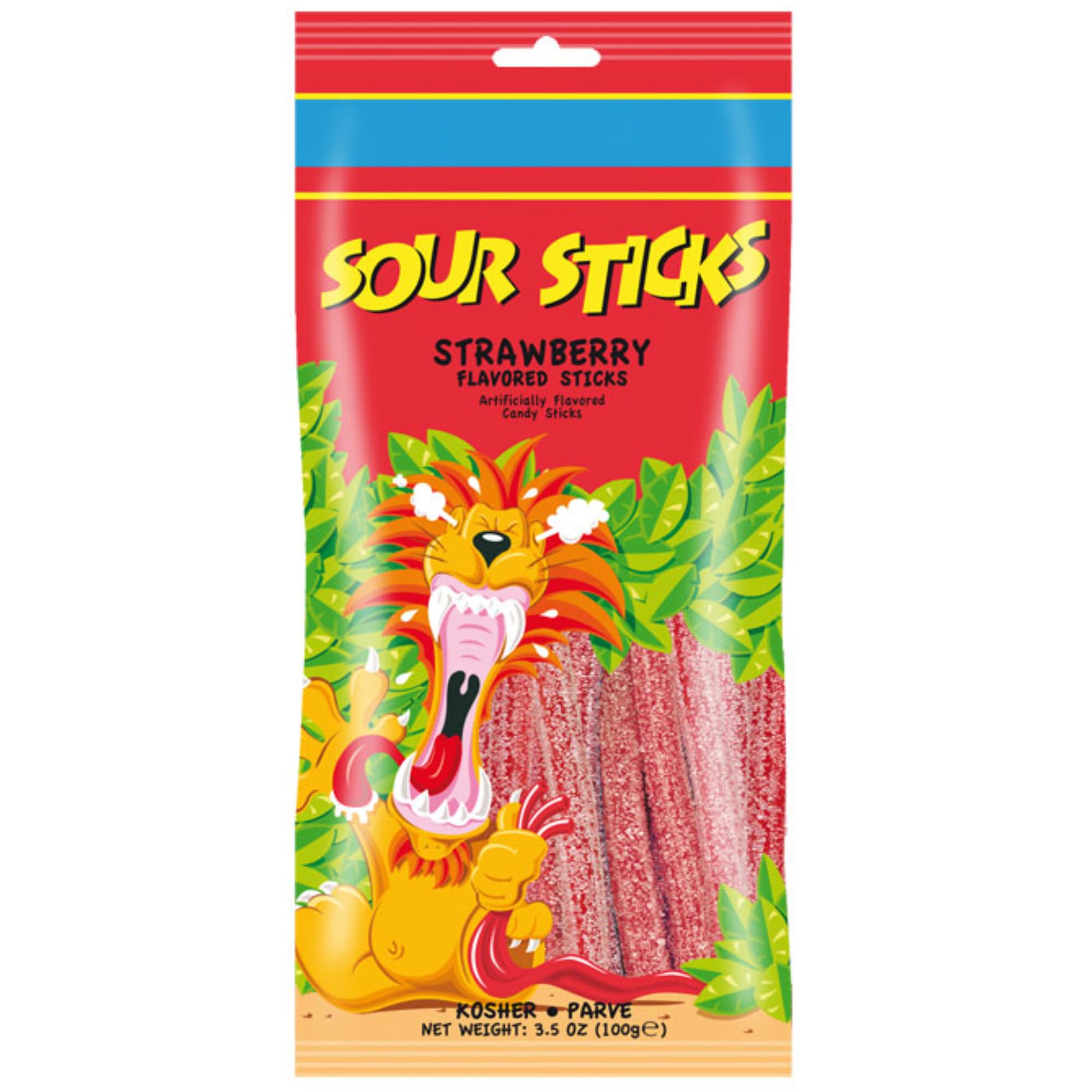 Snacktery Red Strawberry Sour Straws - Flavored Red Sour Gummies - Non GMO, Vegan & Kosher Sour Strawberry Laces - 3.5 Ounce Pack
