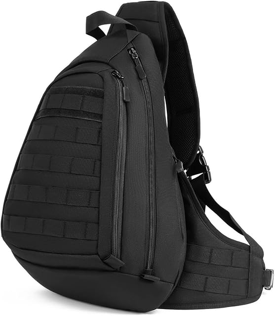 HUNTVP Tactical Military Chest Backpack Crossbody Sling Pack Molle Rucksack Large Laptop Daysack for Camping Cycling Riding Hunting