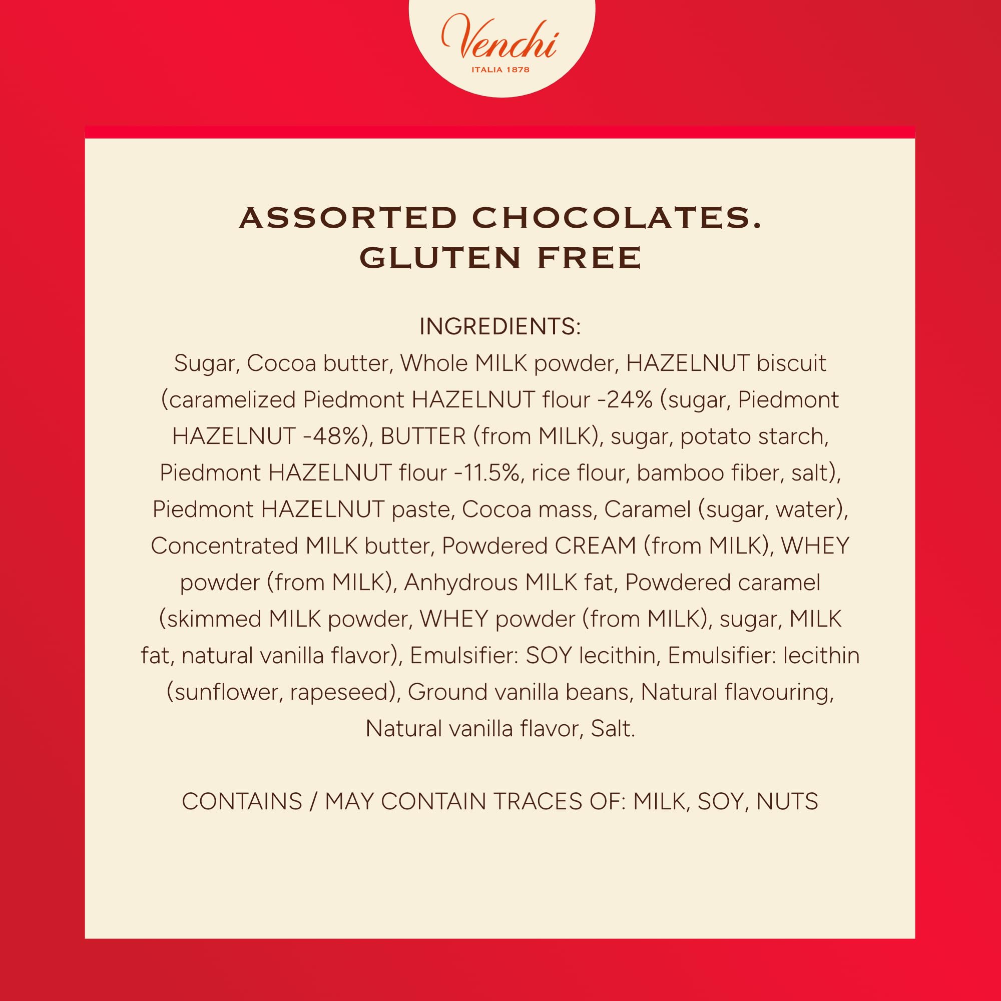 Venchi - Giftbox with 9 Milk Chocolate BacioDiDama and Caramel Pannacotta Pralines, 5.5 Oz, Gluten-Free, No Artificial Colours and Preservatives, Mother's Day Gift Idea