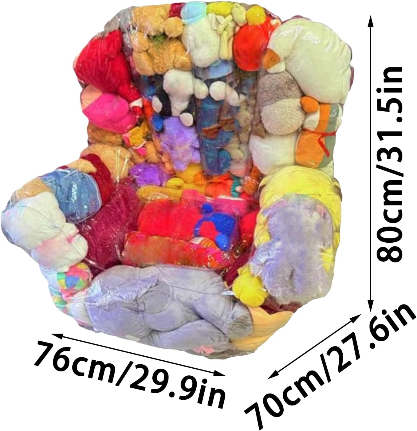 クリア ぬいぐるみ 収納 チェア | 2-in-1 ビーズクッション おもちゃ収納 シート - 防水 ぬいぐるみ ビーズクッション