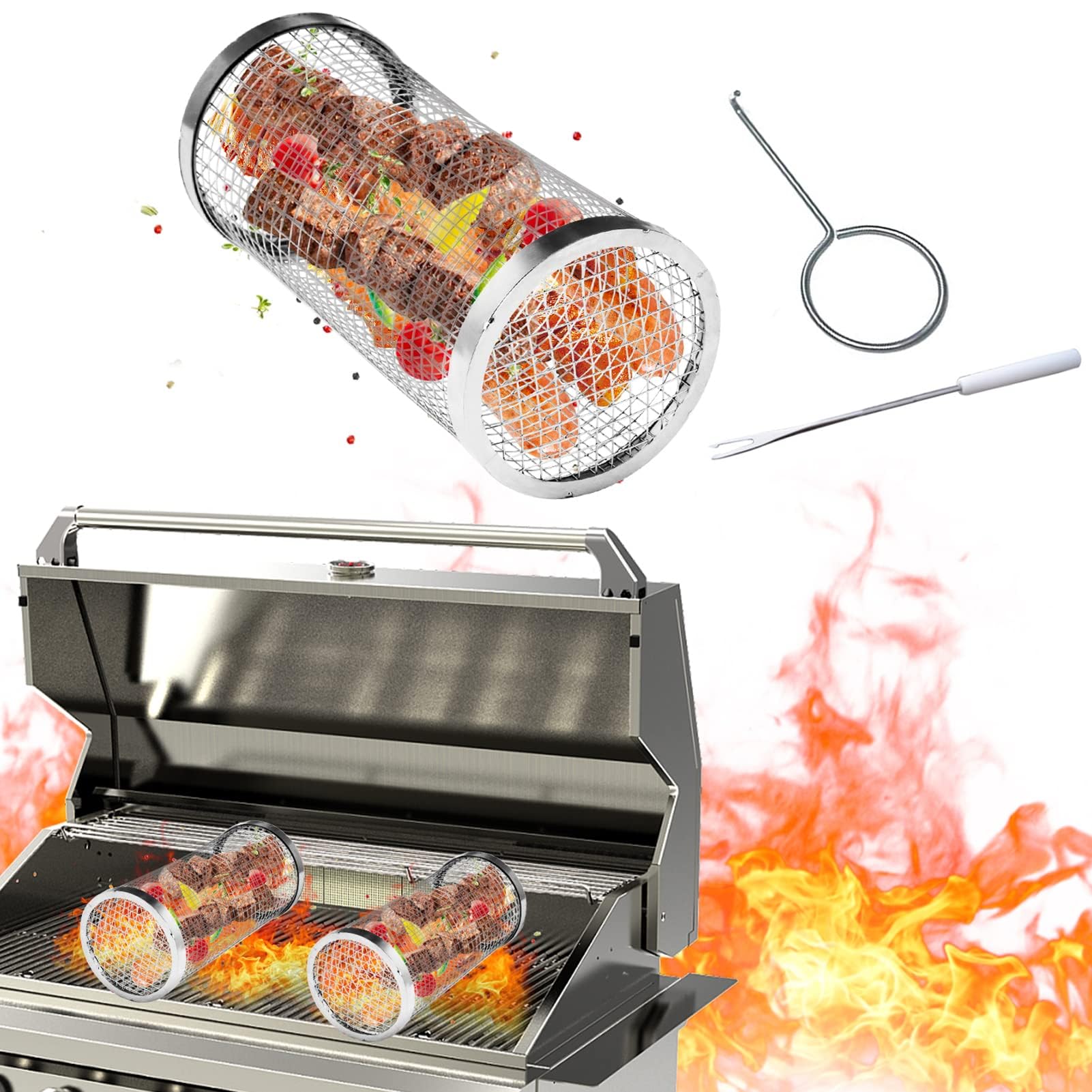 Panier à griller de barbecue pour cuire les petits aliments sans chute