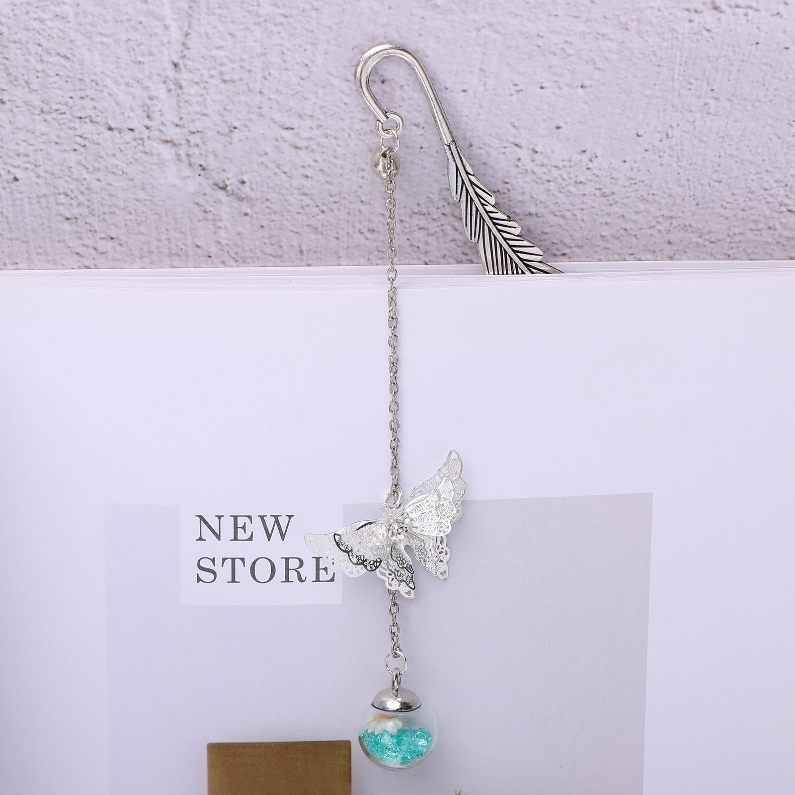 Marque Page Feuille Papillon En Metal Doré, Idée Cadeau Grand Mere