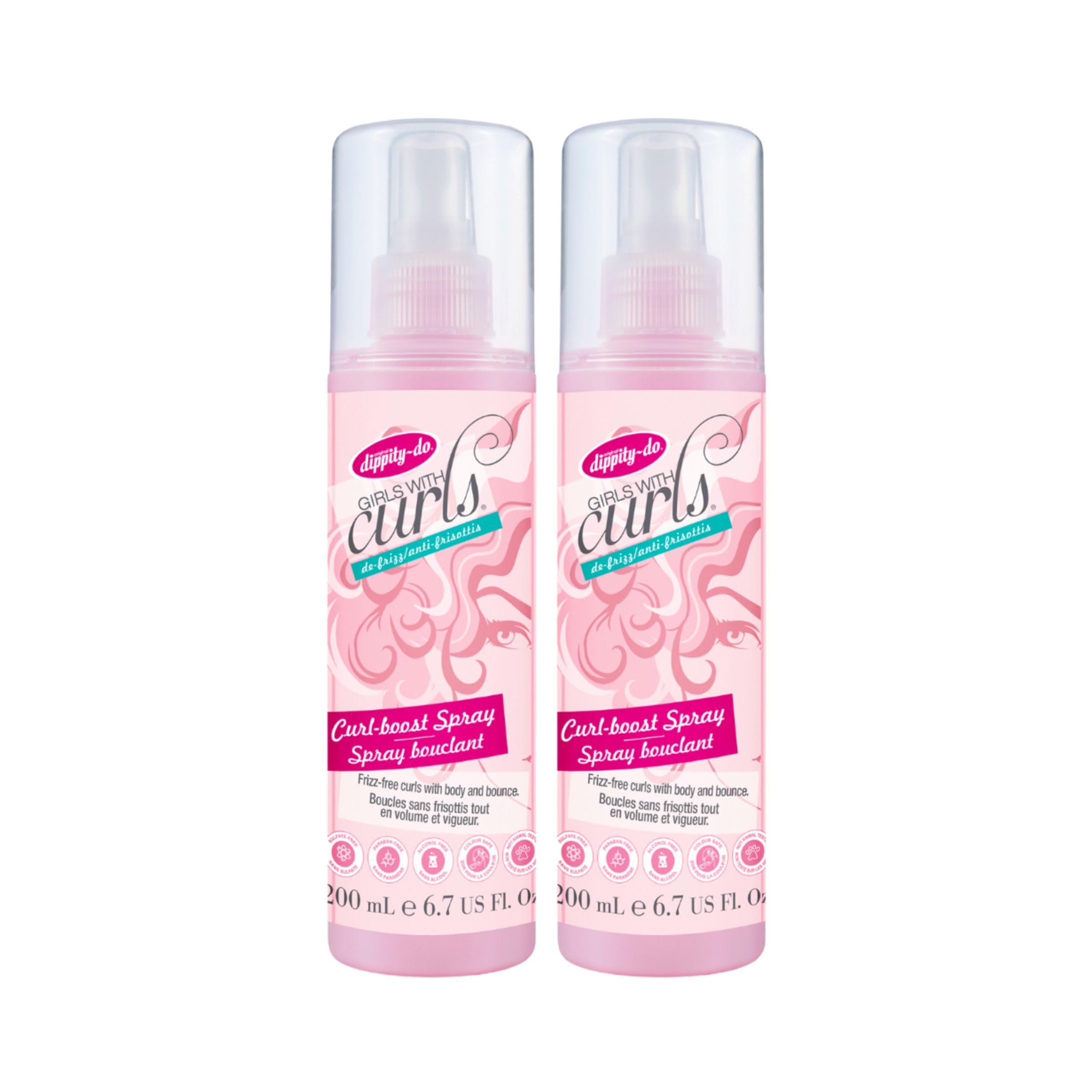 Dippity-Do Girls With Curls De-Frizz Curl-Boost Spray Duo, 2 Pack