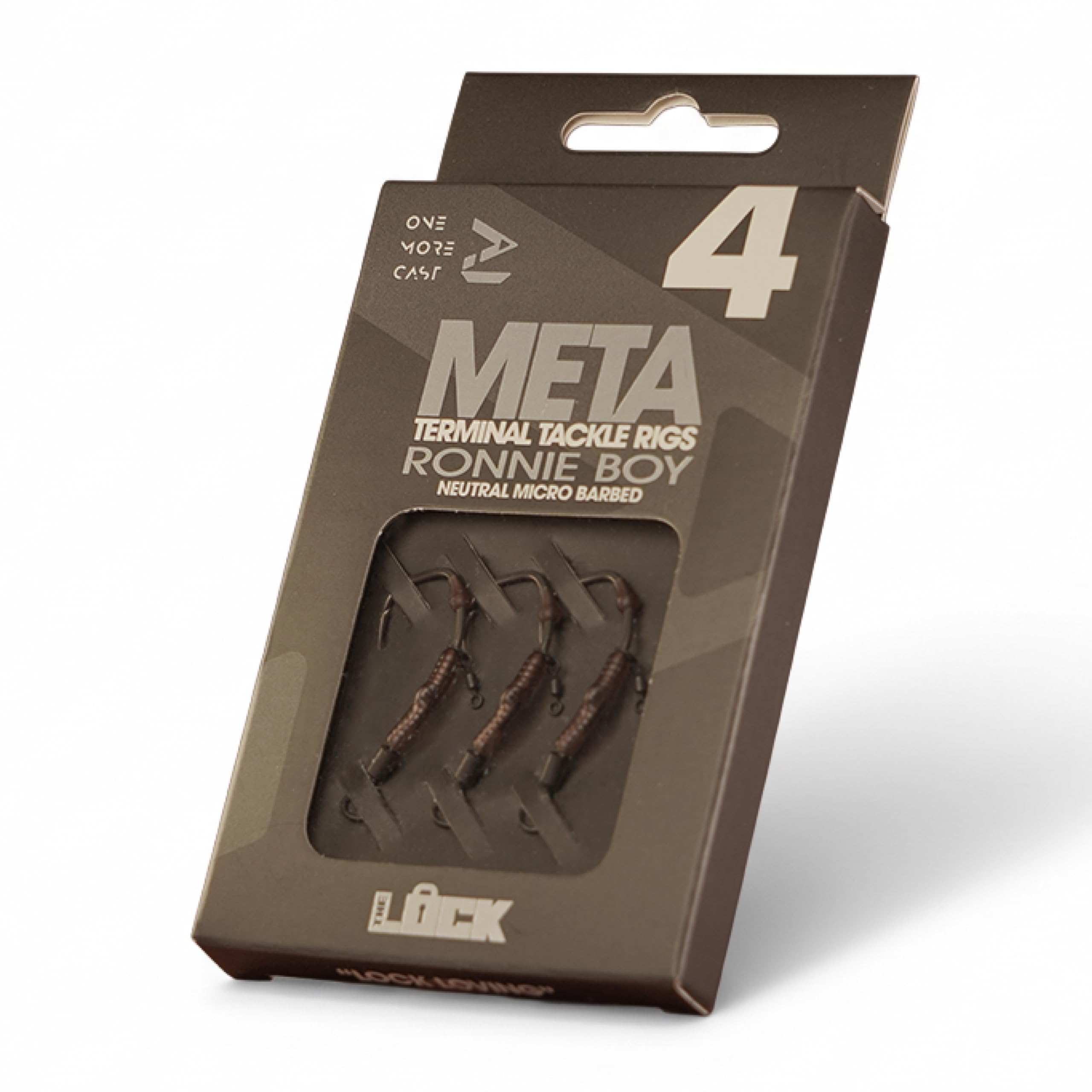 OMC Neutral Lock Hook Ronnie Boys Edition - Ready-Tied Spinner Rig with Lock Hook - Barbed & Barbless Options, Sizes 2, 4, 6 & 8 - META Carp Fishing Terminal Tackle