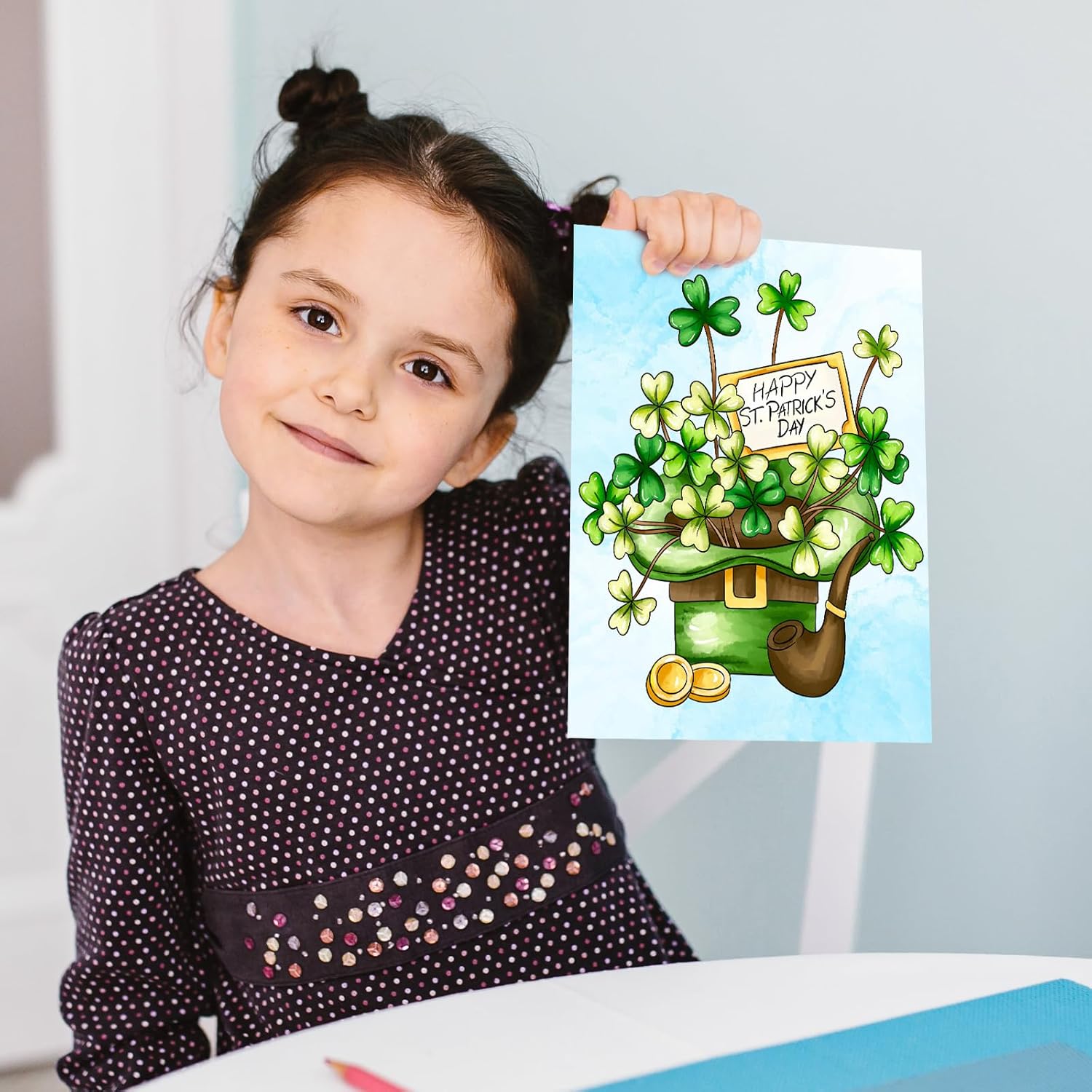 COCHIE 36PCS 8x10 Inches St. Patrick's Day Coloring Pages for Kids, Bulk Color Your Own Sanit Patricks Shamrock Paper Crafts Party Favors, Small Coloring Sheets Holiday Gifts - Image 6