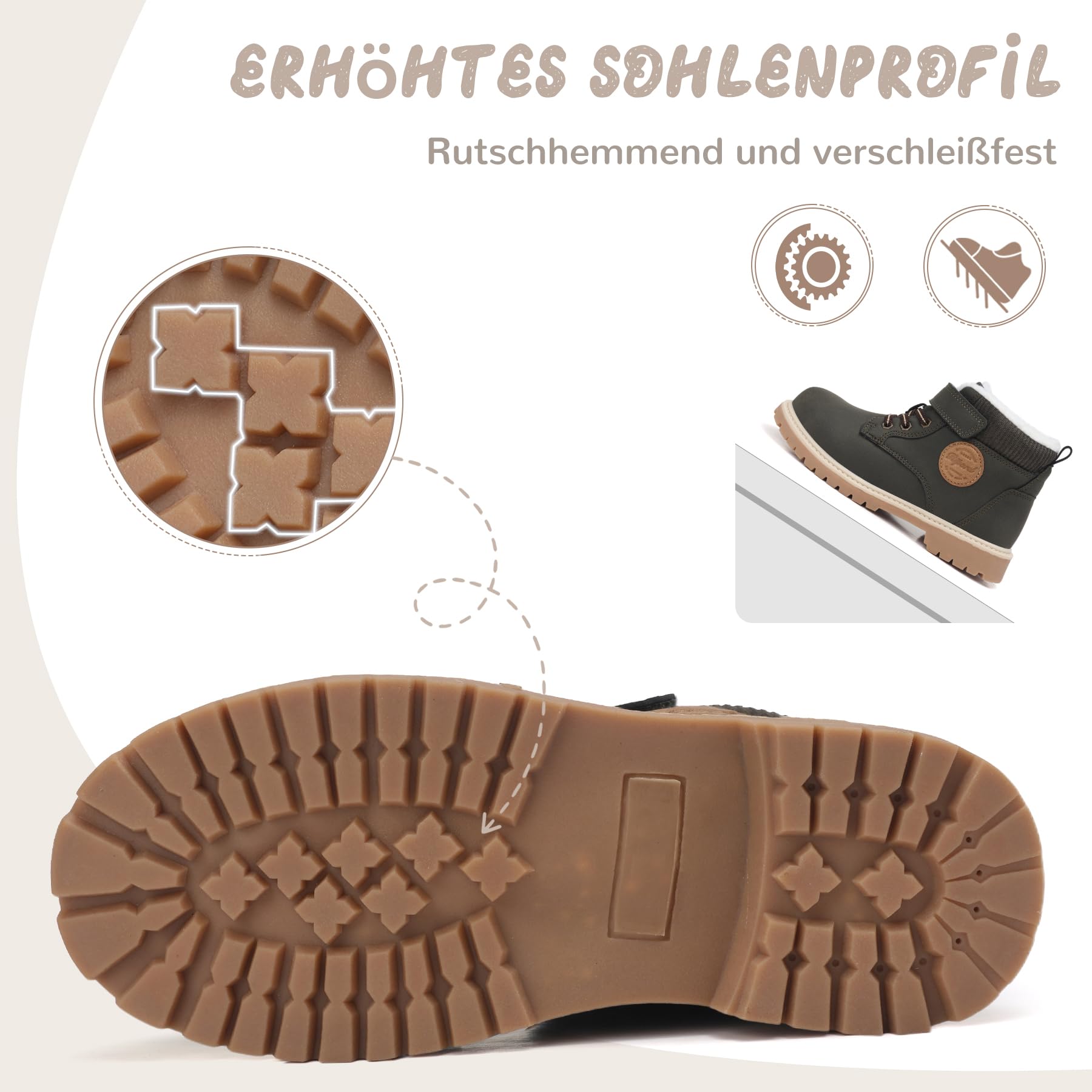 Kinder Winterstiefel Gefüttert Winterschuhe Rutschfest Mädchen Jungen Schneestiefel