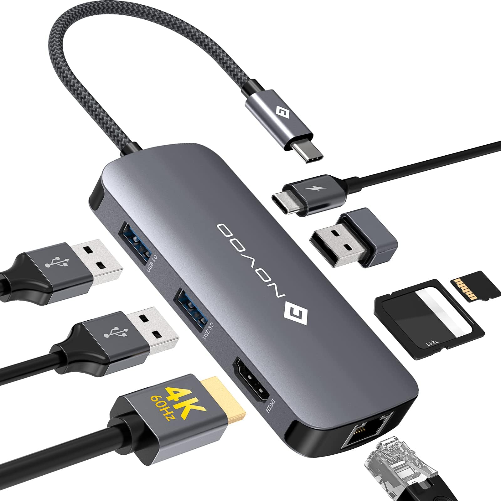 Anker 8-in-1 USB C Hub With 100W PD, 4K HDMI, Ethernet – For Mac, Laptop, PC