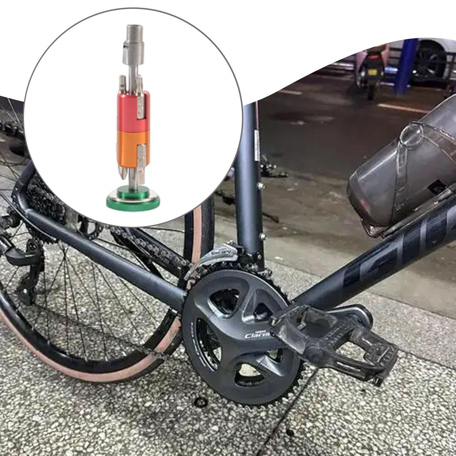 Fahrrad Wartungsset Werkzeug Kombinationsschlüssel Bike Reparaturwerkzeug Schraubendreher Aluminiumlegierung Magnetischer Aufbewahrung Mobil Sechskant, GrÜn