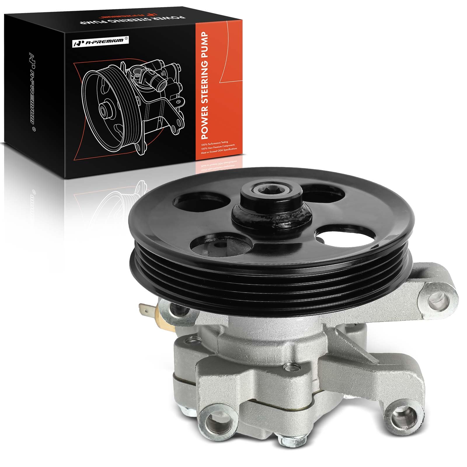 APremium Power Steering Pump, with Pulley, Compatible with