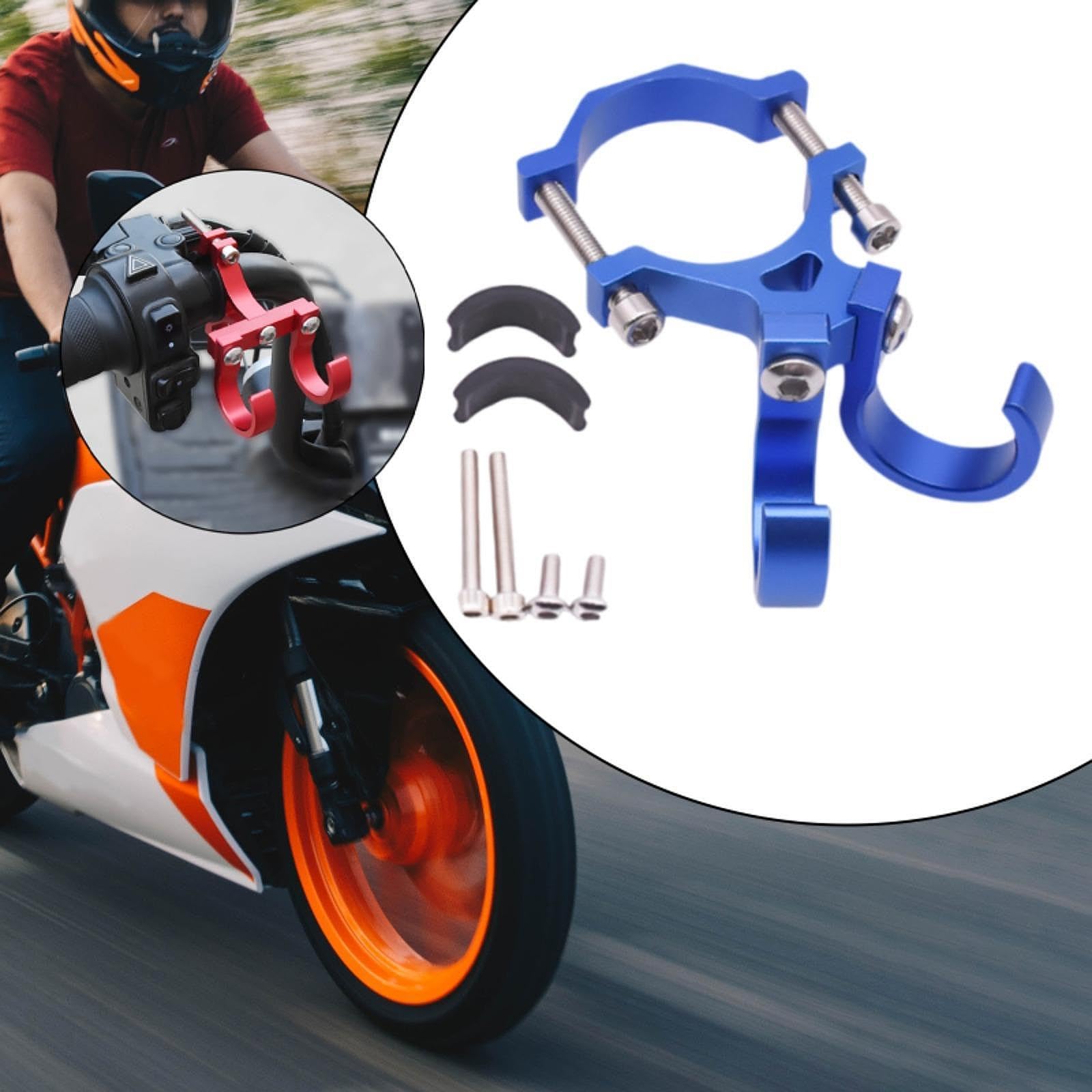 IMIKEYA Crochet Guidon Scooter Électrique Avec Verrouillage - Support Casque Robuste Rouge Installation Facile