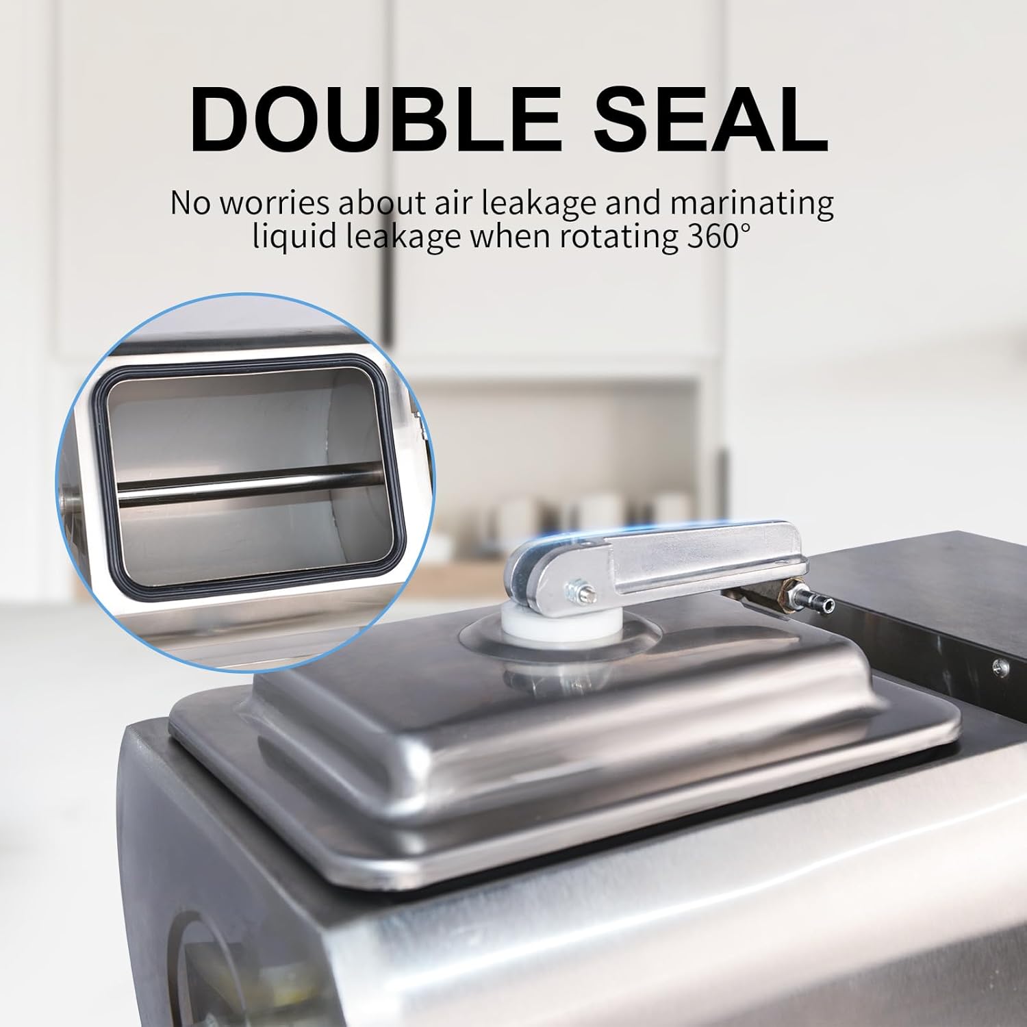 CLIVIA Vacuum Tumbler Marinator, 18L Meat Tumbler Marinator Machine, Three-Speed Automatic Bidirectional Rotation, Stainless Steel Marinating Curing Meat Tenderizer for Chicken Steak Burger Shop