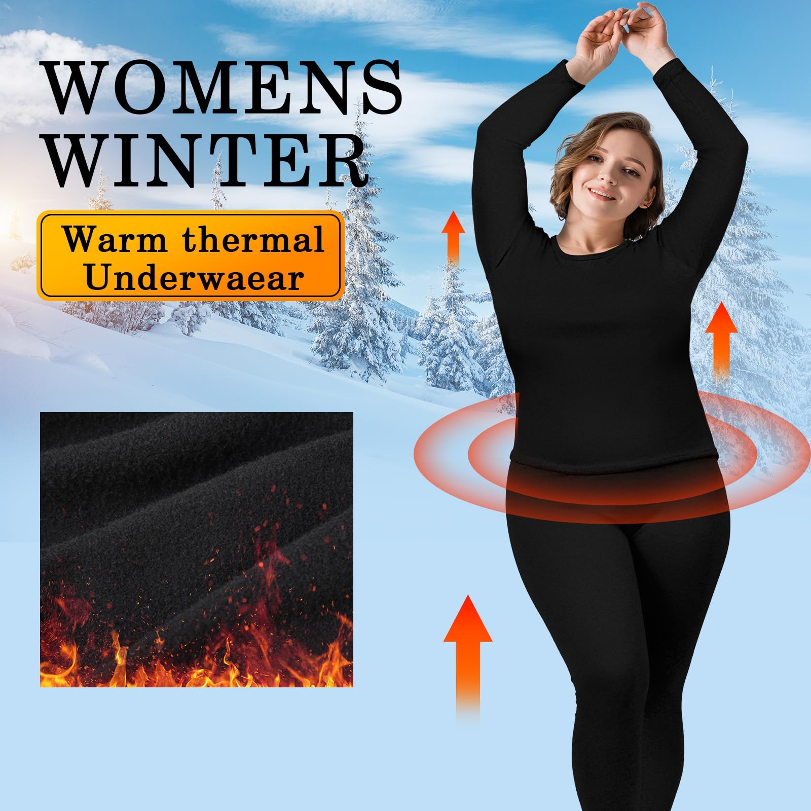Patelai Paquete de 3 camisetas térmicas de manga larga para mujer, talla grande, con forro polar, ropa interior para mujer, cuello redondo, capa base