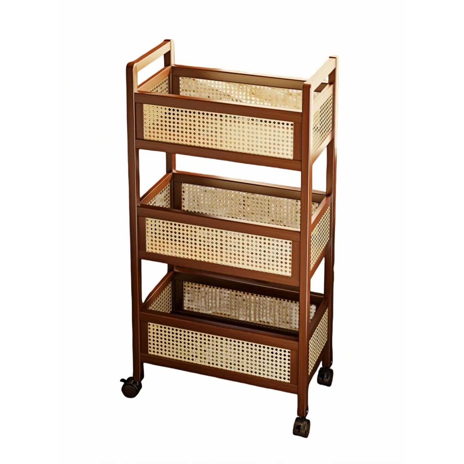Carro de Almacenamiento móvil con Estante for Aperitivos, Organizador Ruedas for Sala Estar Carro Utilitario(Grande)