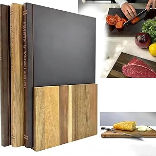 2026 Upgraded Book Cutting Board Set Of 3 With Stand, Wooden Kitchen Chopping Boards with Stand, Cutting Boards That Look Like Books, For Cooking Chef Fruits Meat