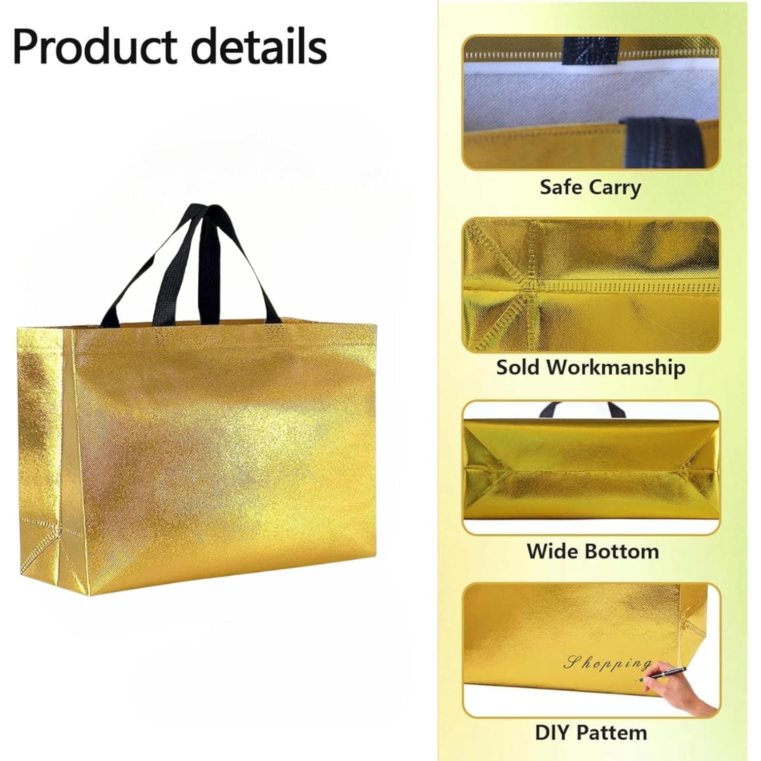 Large Metallic Gift Bags - Pack of 10 -2 Large Metallic Gift Bags - Pack of 10 -2