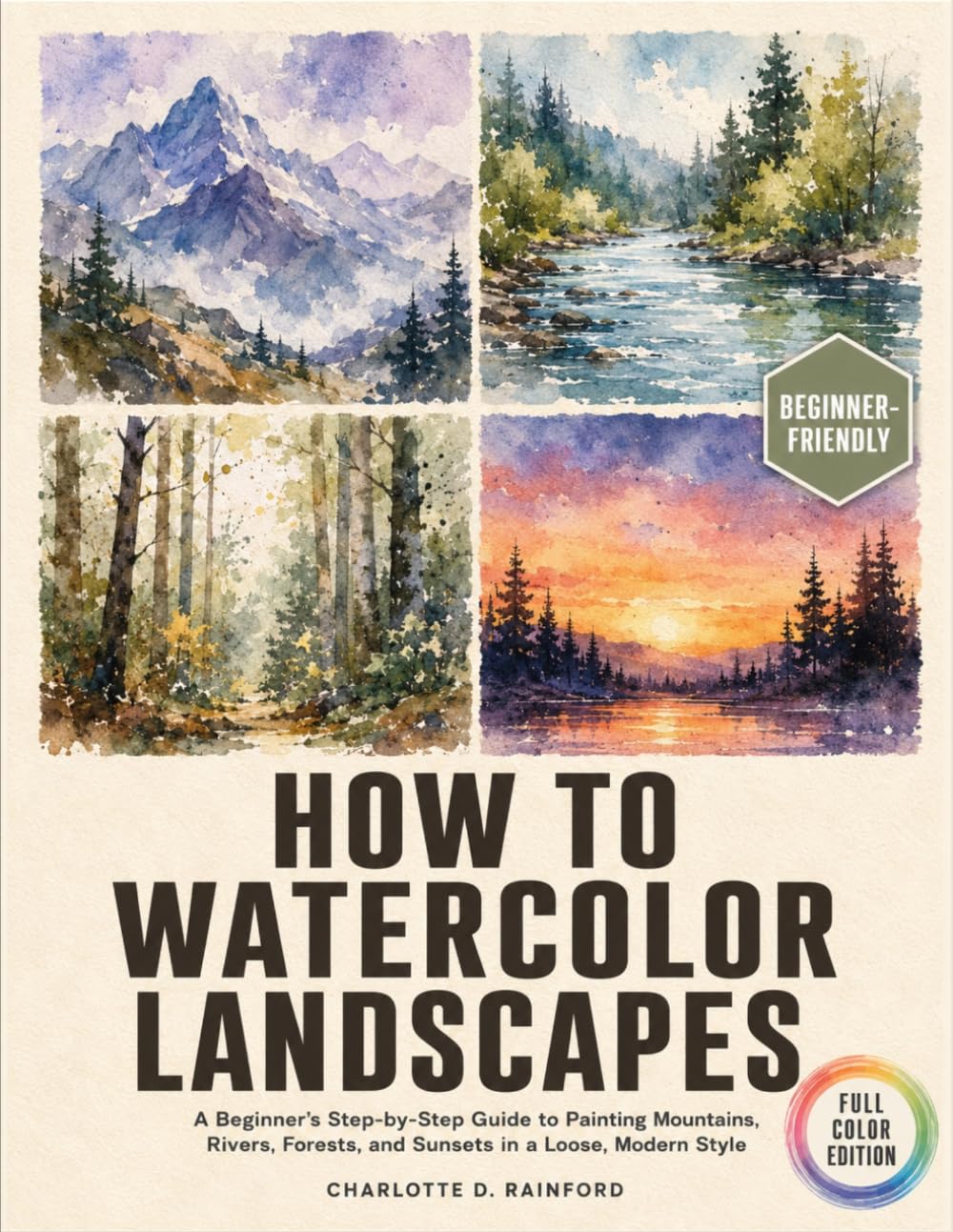 How To Watercolor Landscapes: A Beginner’s Step-by-Step Guide to Painting Mountains, Rivers, Forests, and Sunsets in a Loose, Modern Style