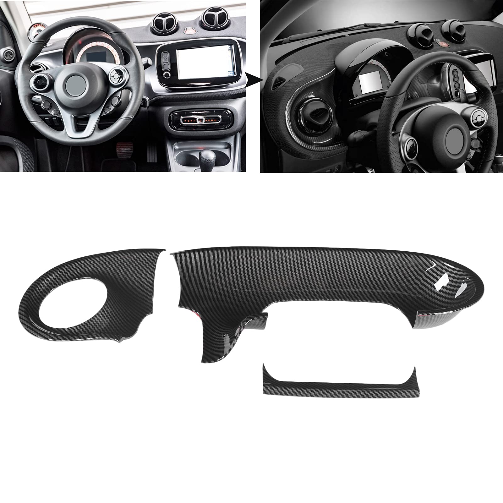 Adesivo In Fibra Di Carbonio Per Pannelli Interni Smart Fortwo 453 (2016-2021): Facile Applicazione!