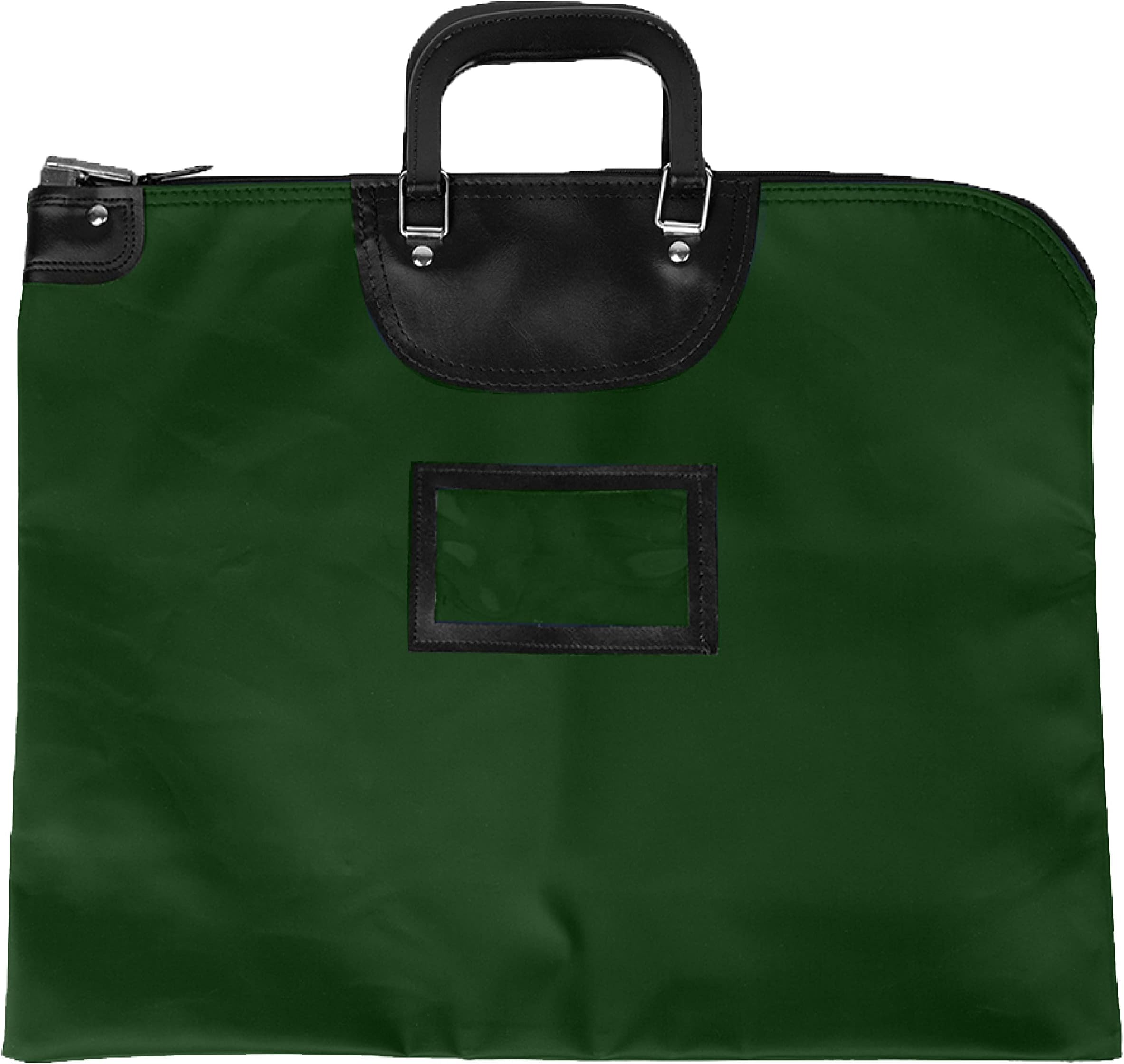 BankSupplies HIPAA Locking Courier Bags with Handles & Card Holder Keyed Differently | Black | 19W x 15H | Durable Laminated Nylon Fabric | Metal Pop Up Lock | for Money, Coins, Currency, Checks