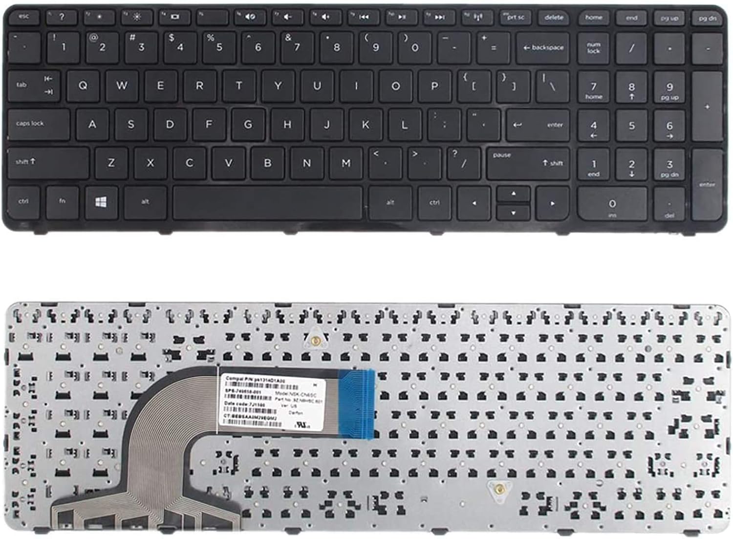 New Replacement Keyboard with Frame Compatib for HP Pavilio 15-d 15-f 15-g 15-r 15-e 15-f387wm 15-d035dx 15-f233wm 15-f272wm 15-f010wm 15-n290nr 15-e 15-f222wm 15-f271wm US Layout