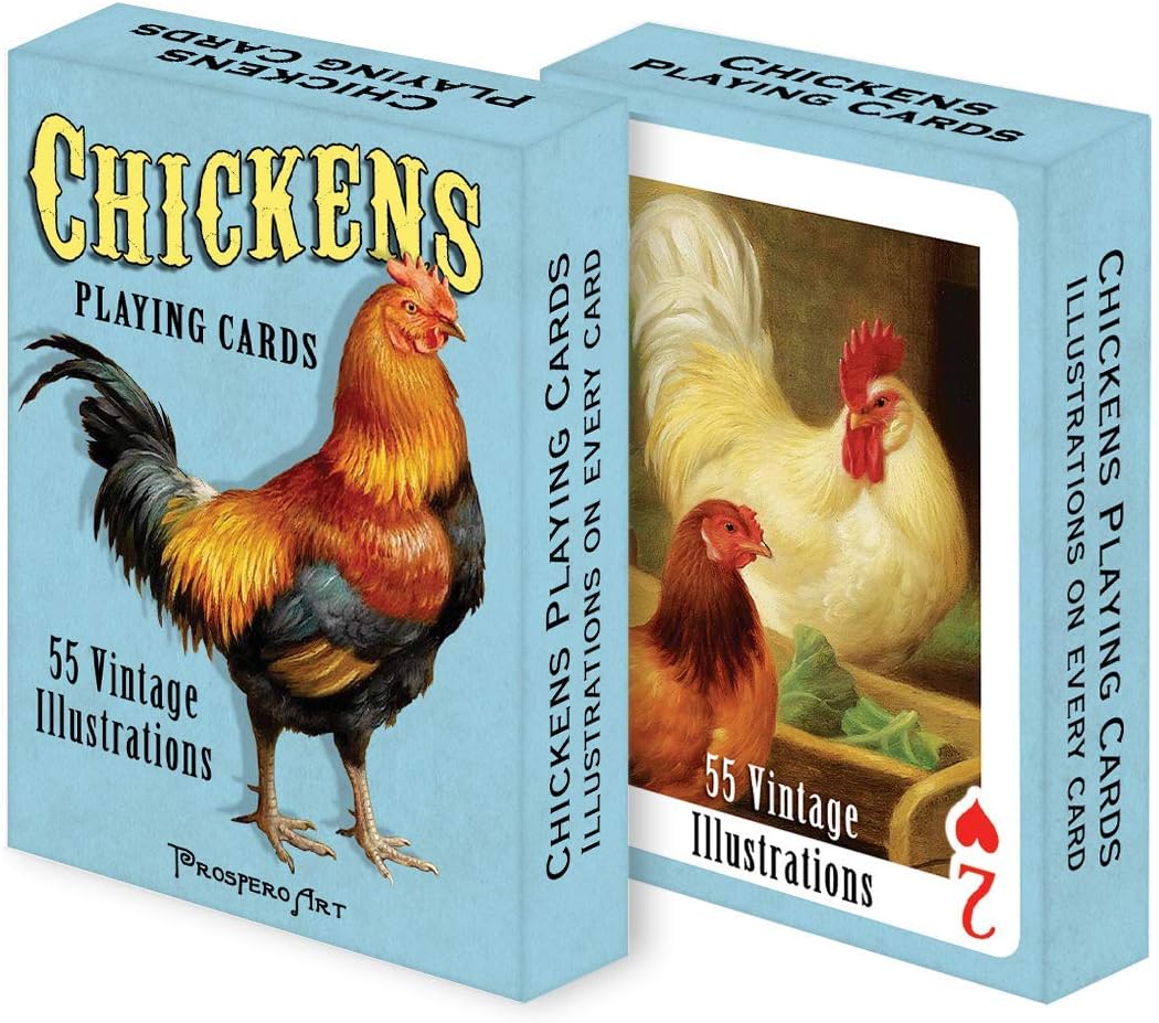 Prospero Art Chickens Playing Cards