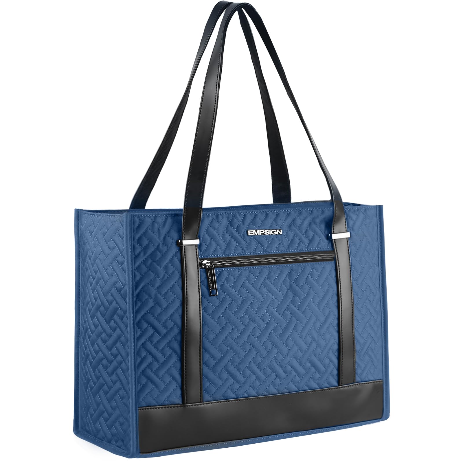 EMPSIGN Laptop Tote Bag for Women 16 Inch, Stylish Computer Shoulder Tote Bag for Work, Large Capacity Quilted Laptop Briefcase, Waterproof Women