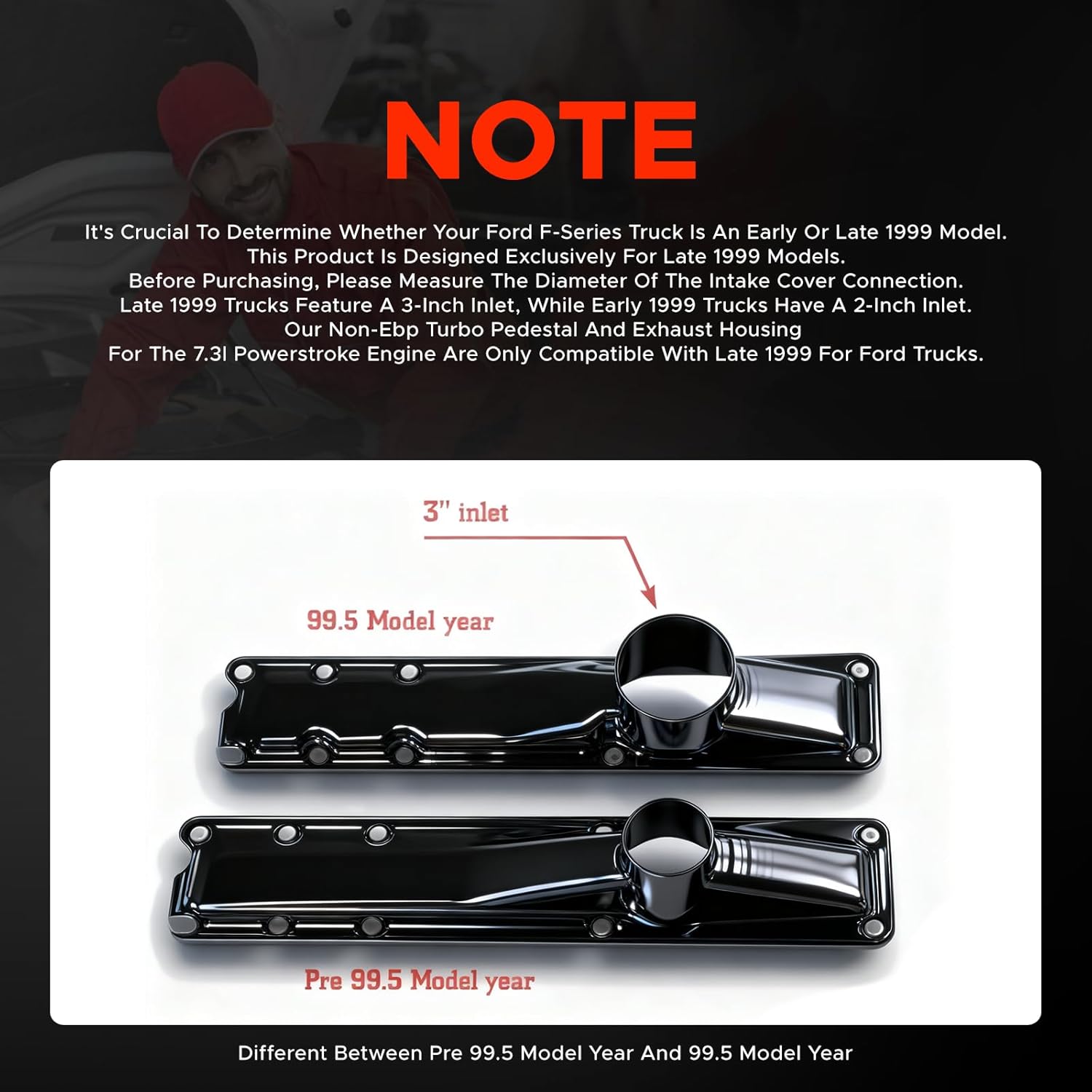 Non-EBP Valve Upgrade Turbo Pedestal & Exhaust Housing for 1999.5-2003 Ford 7.3L Powerstroke - Complete Turbo Pedestal & Housing Replacement Kit with Bolts