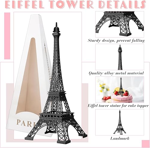 Miniatura 4 de Hicarer 9 piezas de decoración de estatua de la torre Eiffel de 5 a 15 pulgadas, 5 tamaños, aleación de metal de París, torre Eiffel, manualidades,
