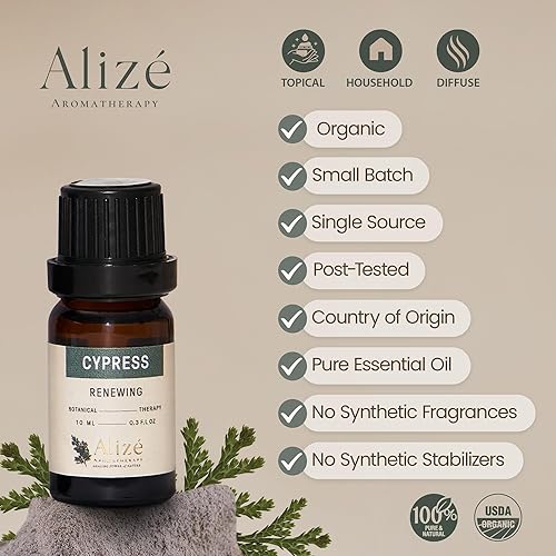 Miniatura 4 de Aceite esencial de ciprés orgánico certificado por USDA, grado terapéutico, 100% natural y puro, aceite de ciprés para la piel, depilación, para