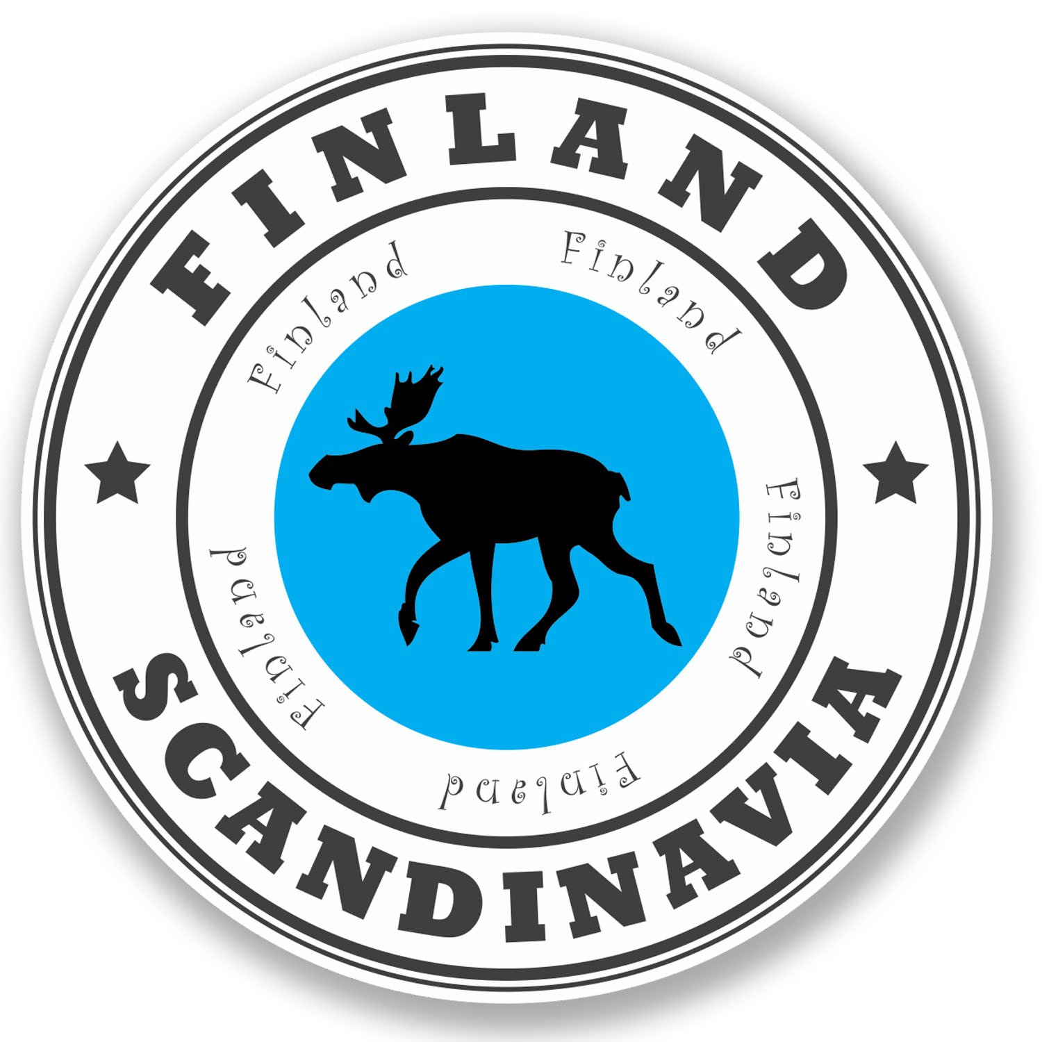 2 x Finland Scandinavia Vinyl Sticker Bike Laptop Travel Luggage Tag Gift #4525 (10cm x 10cm)