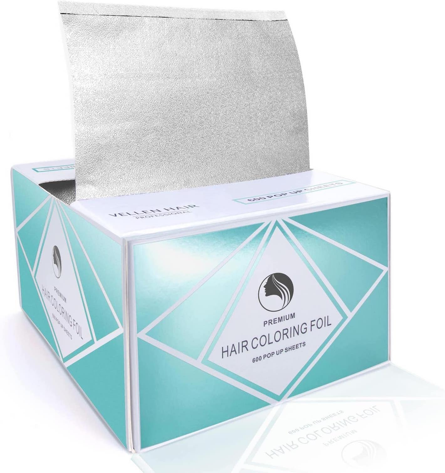 Vellen Hair Embossed Aluminium Hair Foil Sheets, Hair Foils for Highlighting, Non-slip Textured - 600 Sheets - Silver - 13 Micron