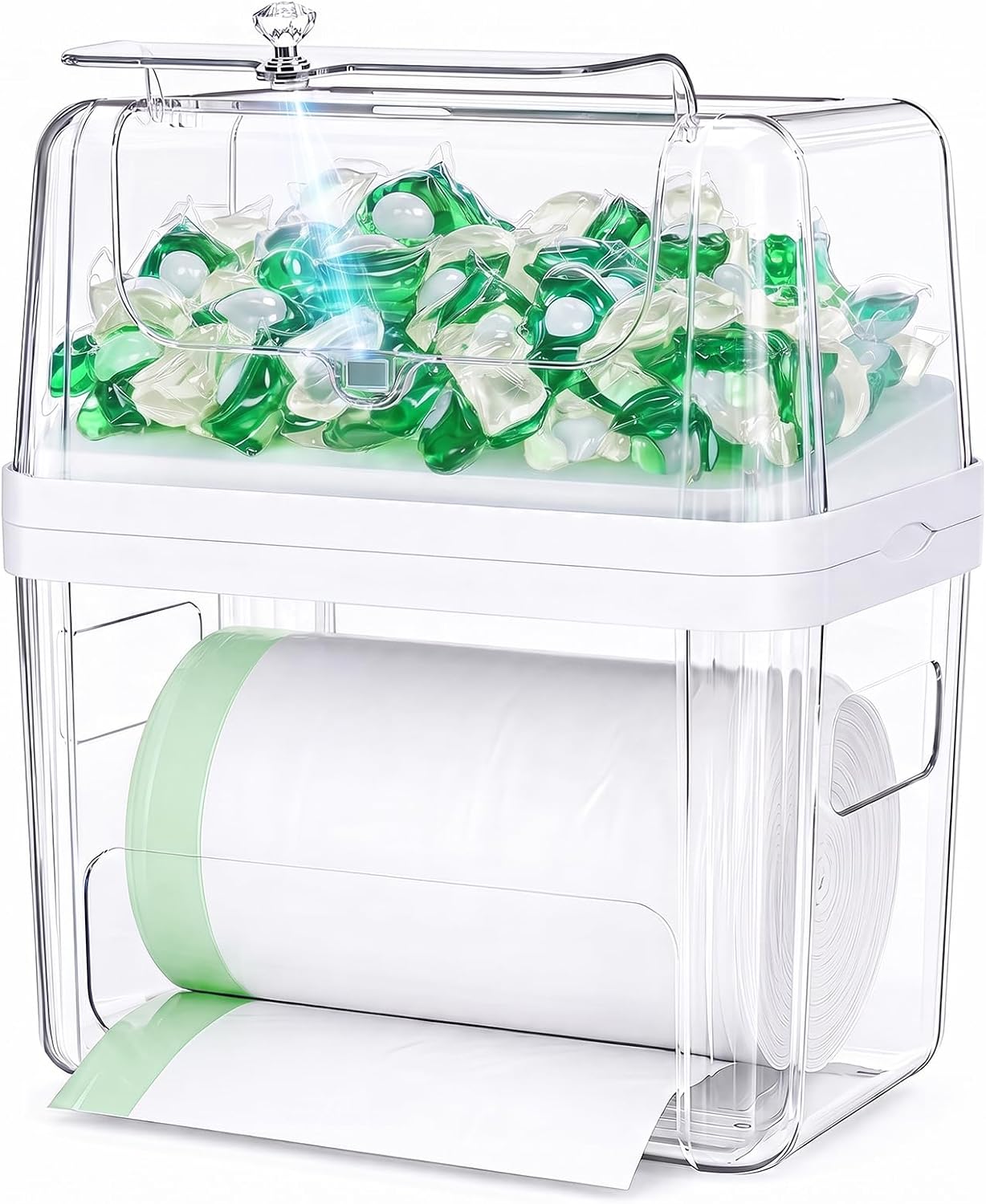 Delamu 3 In 1 Trash Bag Holder Dishwasher Pod Holder With Moistureproof Lid