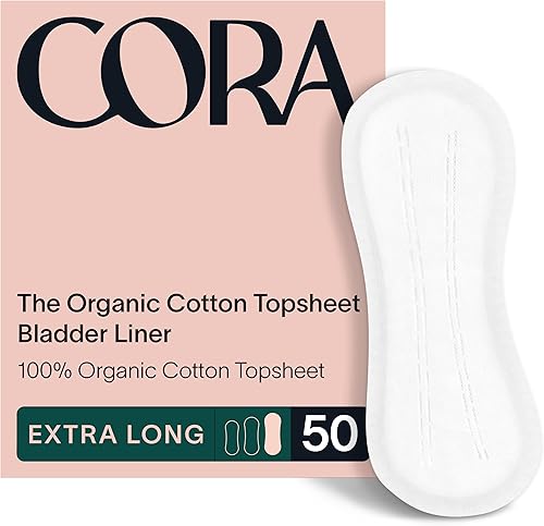 Cora Forros orgánicos ultrafinos para la vejiga, almohadillas para incontinencia y posparto para mujeres, protectores para fugas de vejiga, algodón