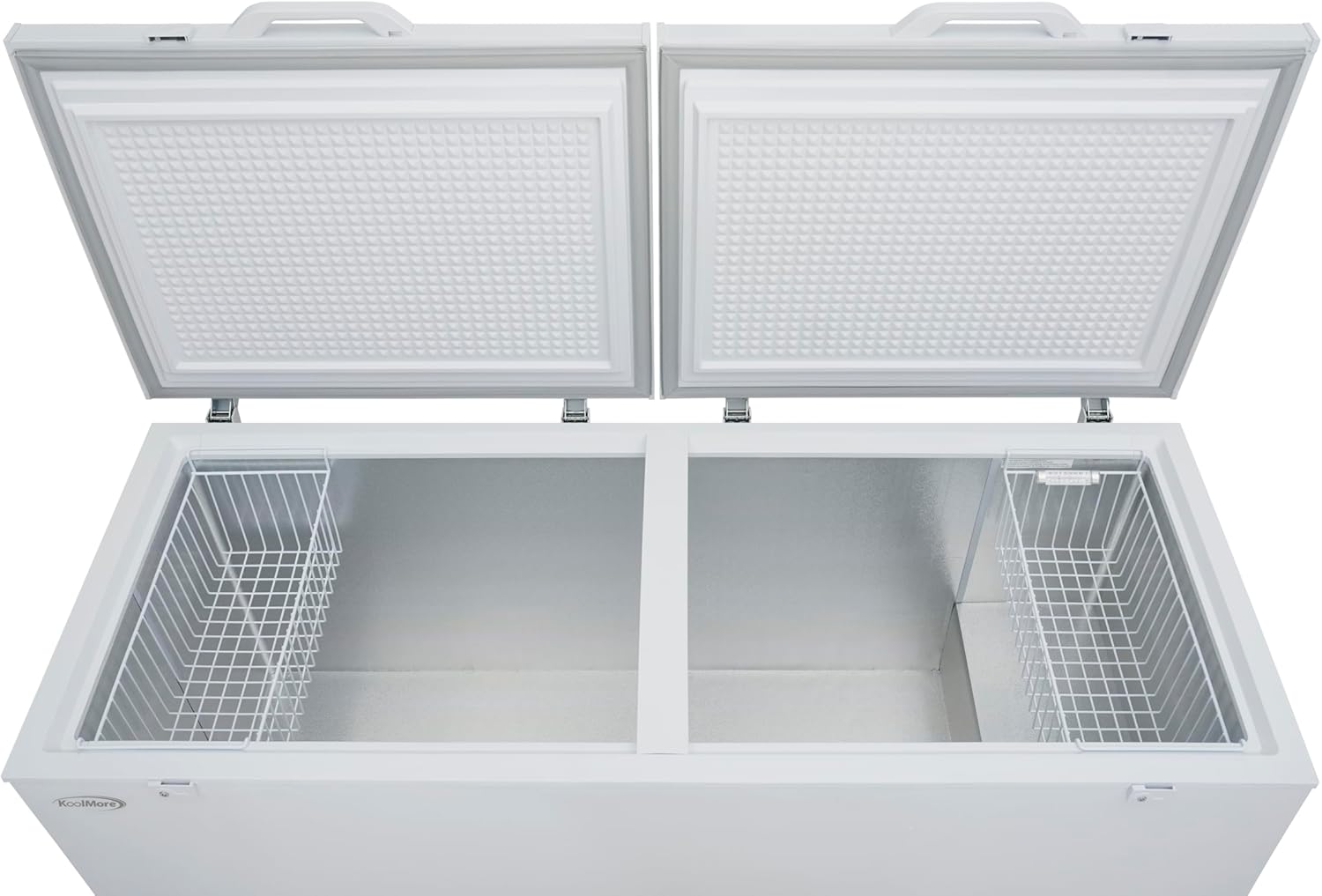 KoolMore KM-SCF-30C 79 in. Commercial Two-Door Chest Freezer, 30 Cu. Ft. in White, ETL Listed