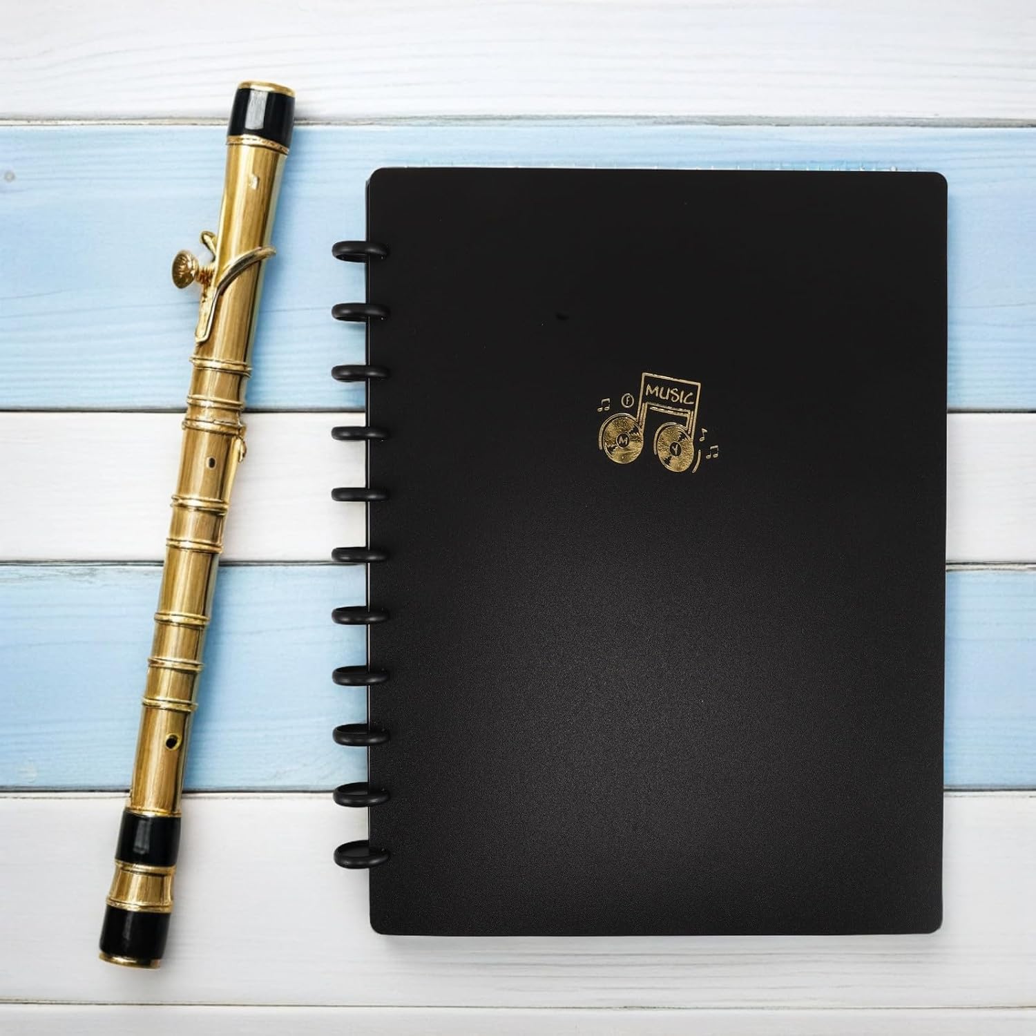 A4 Thickened Double-Sided Loose Pages Music Sheet Binder with Mushroom Button, 20 Sheets (40 Pages) Choir Folder and Music Score Organizer for Instrument and Piano Page Holding