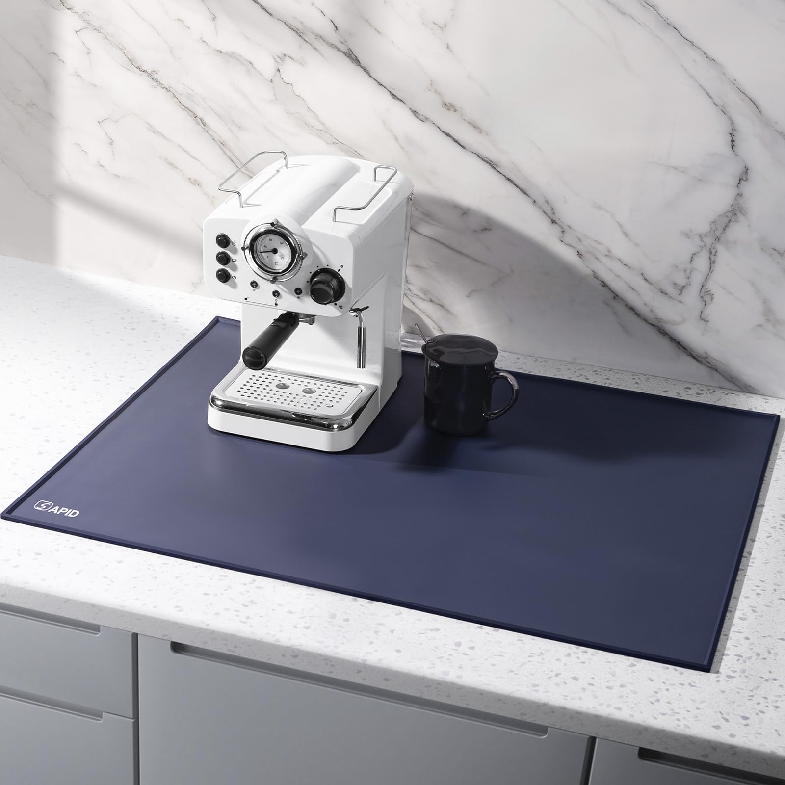 SAPID Raised Edges 32"x24" Extra Large Silicone Mat, Rolled-Up Silicone Mats For Kitchen Counter Heat Resistant Silicone Mat With Lip, Thick