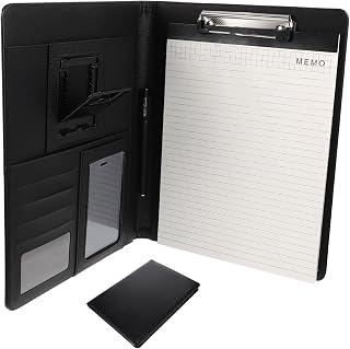TEHAUX Pasta De Couro Pasta De Cadernos Kraft Pasta De Scrapbook Pasta De Orçamento Com Organizador De Documentos Caso De Portfólio Organizador De Projeto Portátil Material De Escritório