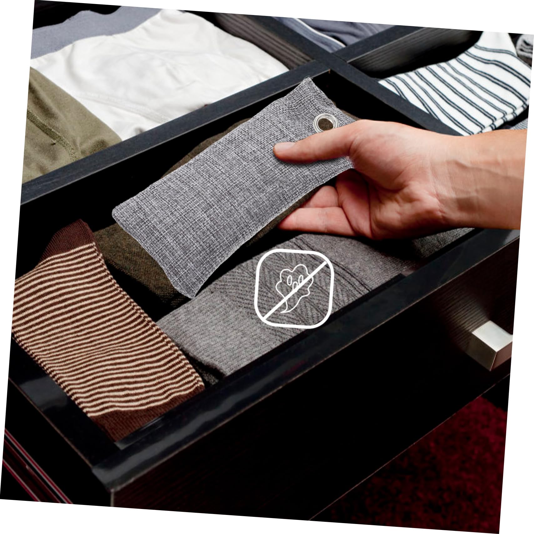 Cabilock 6 Paquet Désodorisants à Charbon Actif pour Chaussures et Placard, Absorbeurs d'Odeurs et d'Humidité en Bambou Naturel, Lot de 6 pour Maison et Voiture