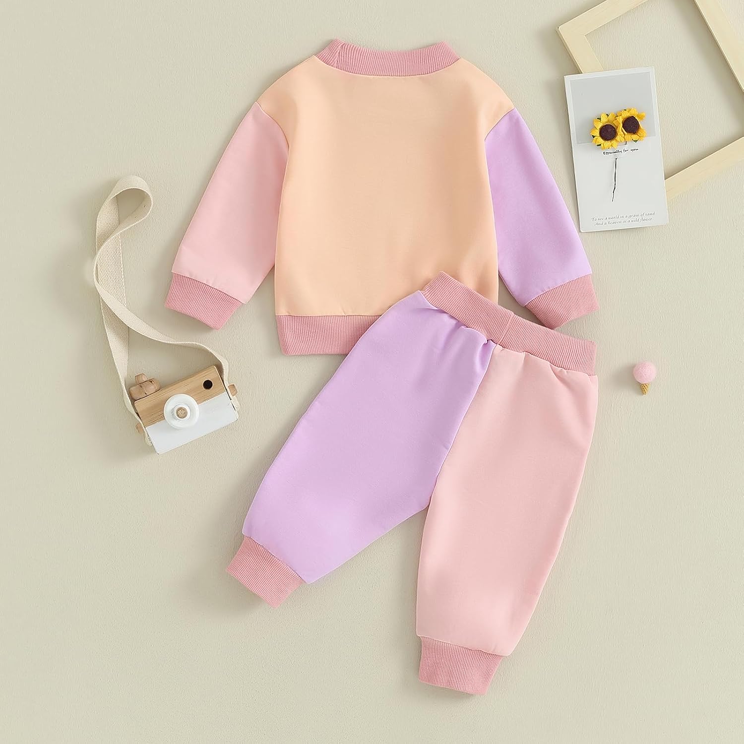 fhutpw Toddler Baby Girls Fall Clothes Solid Color Long Sleeve Sweatshirt Tops Casual Pants Infant Winter Outfits 0-3T