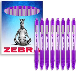 Zebra Z-Grip - Bolígrafo retráctil (punta de 1,0 mm, 8 unidades), color violeta