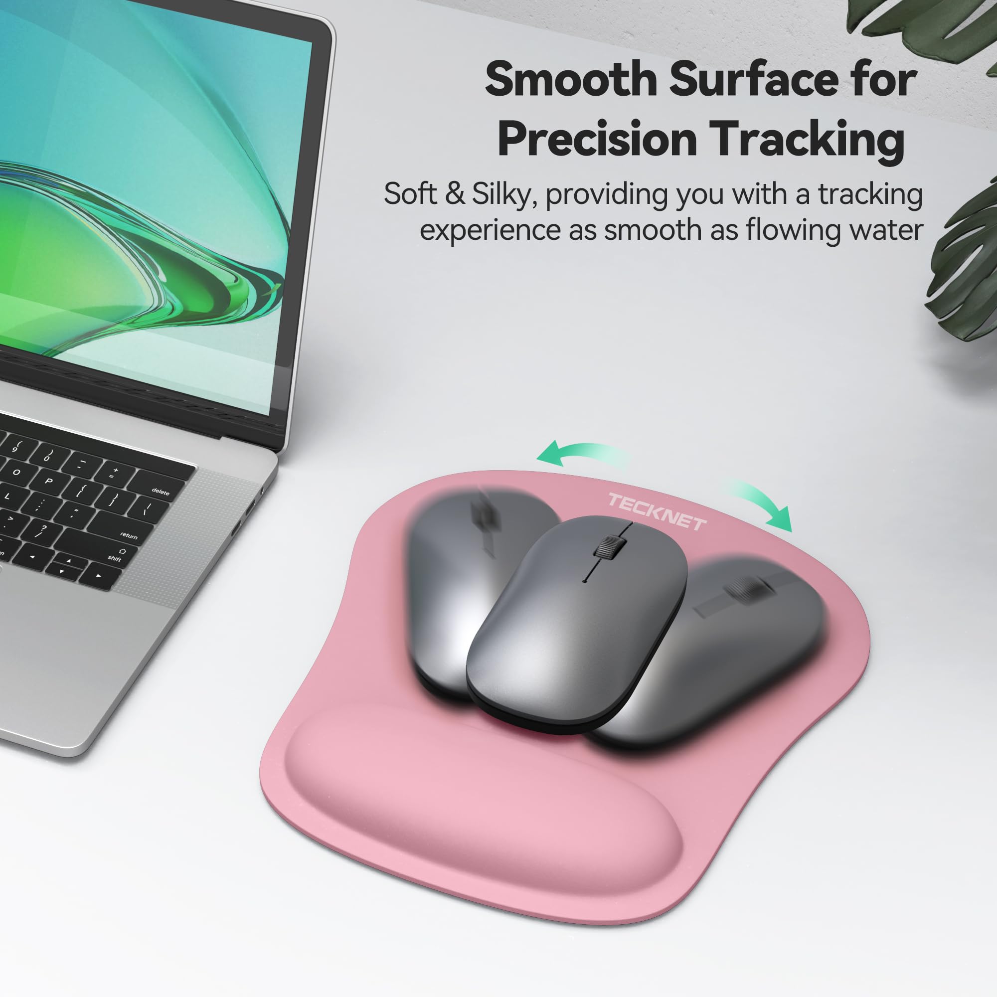 TECKNET Repose Poignet Clavier Et Souris Pliable Ergonomique - Grand Format Antidérapant