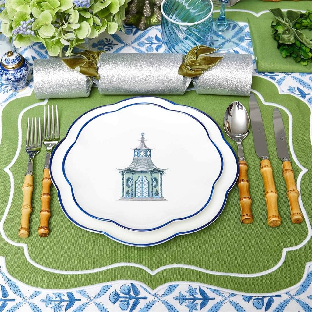 Cotton Embroidered Placemats and Napkins Set of 8 Home Decor Romantic Party Decor Side Table Mat(D)