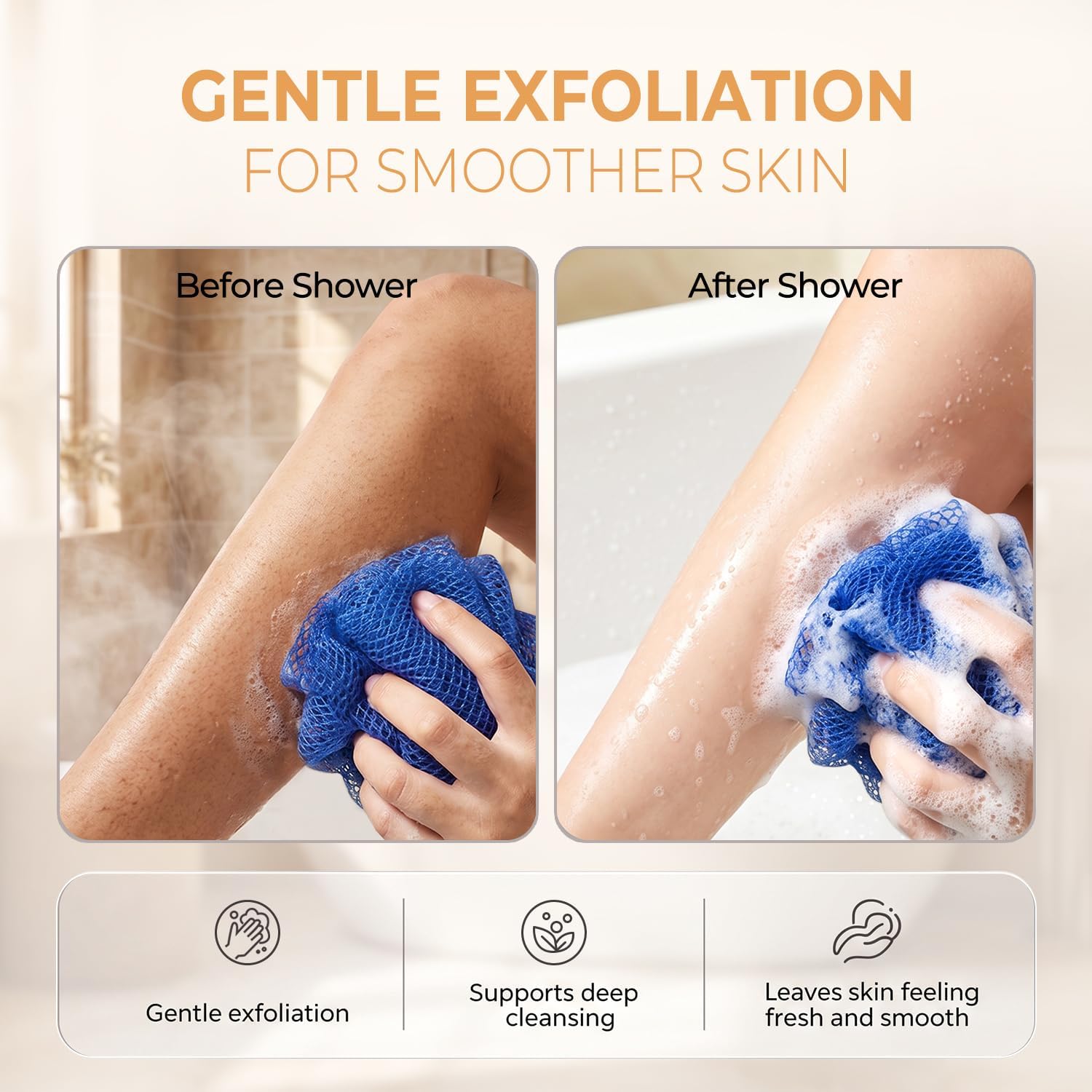 5‑Pack African Net Sponge Authentic, Exfoliating Shower Scrubber image 4