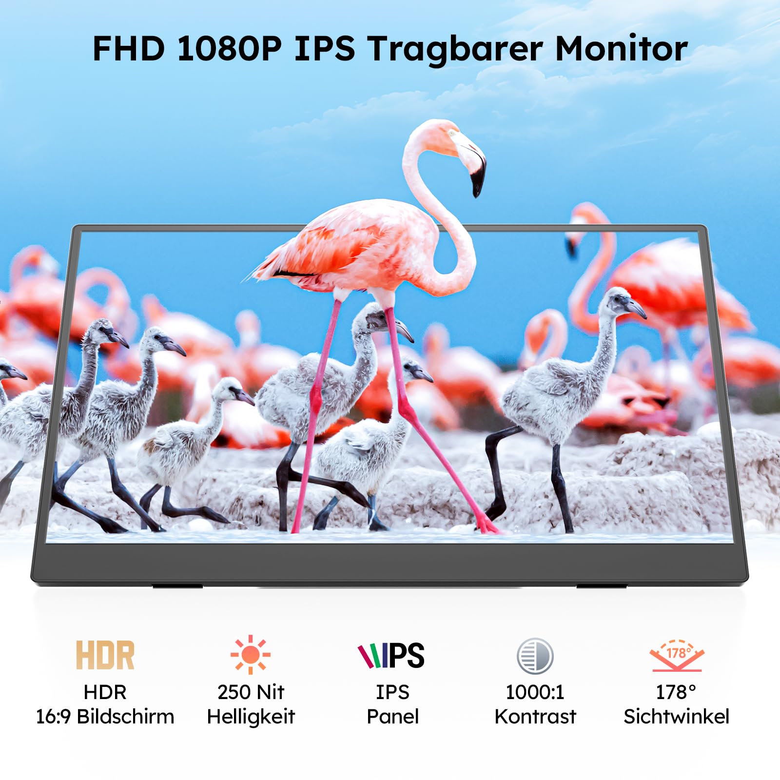 Dopesplay Monitor portatile da 15,6 pollici, monitor portatile IPS 1080P FHD con altoparlante e supporto, schermo USB-C/mini HDMI per laptop/PC/Mac/PS3/4/5/Xbox