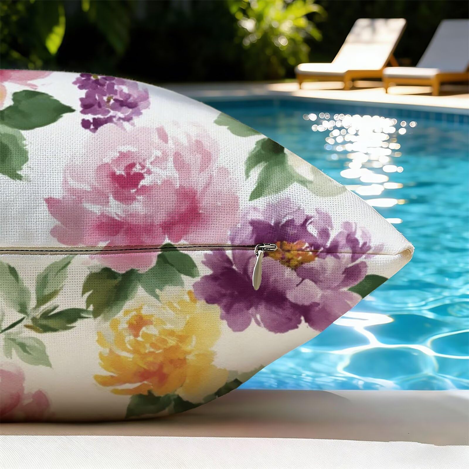 Générique Housse de Coussin Canapé Rose 75x75cm Exterieur Impermeable Flower Taie d'oreiller Décoratif Aesthetic Housse Coussin Decoration pour Chambre Sofa Jardin Balcon Terrasse Lot de 2. P-4883